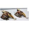 Image 1 : Pair of Large Painted Ceramic Wall Décor (pointed foot on each is broken)