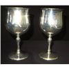 Image 2 : 2 Stemmed Wine Goblets, Marked 'Reed & Barton Sterling X115' Monogrammed 'N'