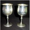 Image 1 : 2 Stemmed Wine Goblets, Marked 'Reed & Barton Sterling X115' Monogrammed 'N'