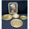 Image 1 : Rectangular Egyptian Platter w/ Raised Form & 4 Round Platters