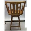 Image 24 : Pair of Koa Wood Swivel Bar-Height Chairs, 42" Back Ht., 21"W