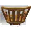 Image 25 : Pair of Koa Wood Swivel Bar-Height Chairs, 42" Back Ht., 21"W