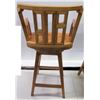 Image 12 : Pair of Koa Wood Swivel Bar-Height Chairs, 42" Back Ht., 21"W