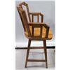 Image 16 : Pair of Koa Wood Swivel Bar-Height Chairs, 42" Back Ht., 21"W