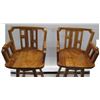 Image 2 : Pair of Koa Wood Swivel Bar-Height Chairs, 42" Back Ht., 21"W