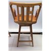 Image 31 : Pair of Koa Wood Swivel Bar-Height Chairs, 42" Back Ht., 21"W