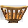 Image 32 : Pair of Koa Wood Swivel Bar-Height Chairs, 42" Back Ht., 21"W