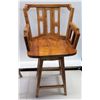 Image 38 : Pair of Koa Wood Swivel Bar-Height Chairs, 42" Back Ht., 21"W