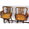 Image 39 : Pair of Koa Wood Swivel Bar-Height Chairs, 42" Back Ht., 21"W