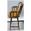 Image 8 : Pair of Koa Wood Swivel Bar-Height Chairs, 42" Back Ht., 21"W