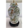 Image 2 : White Glazed Porcelain Urn Lamp with Bird Motif, 35"H