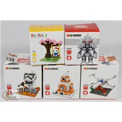 FLAT OF ASSORTED MINI BLOCKS INCL STAR WARS, HELLO