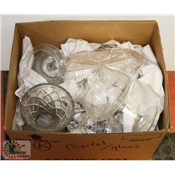 ESTATE BOX OF CRYSTAL AND GLASSWARE