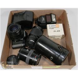 35 MM PENTAX P3N CAMERA & CAMERA ACCESSORIES