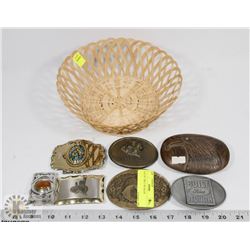 LOT OF 7 BELT BUCKLES