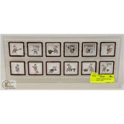 SET OF 12 NEW CHINESE SQUARE SILVER TONE COINS