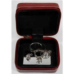 SILVER & CRYSTAL EARRING & NECKLACE SET.