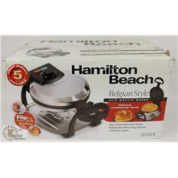 NEW HAMILTON BEACH BELGIAN STYLE WAFFLE MAKER