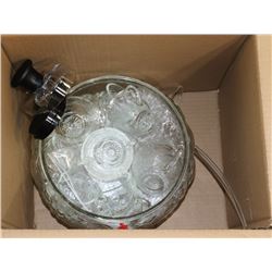 PUNCH BOWL MATCHING SET W/ 12 CUPS, LADLE & BOWL