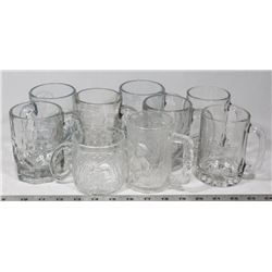 6 CHILDRENS A&W MUGS, 2 McDONALDS MUGS