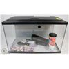 Image 1 : 5 GALLON AQUARIUM  COMES WITH WHISPER FILTER, FISH