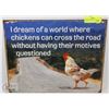 Image 1 : CHICKEN CROSSING TIN SIGN 16"X12.5"