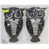 Image 1 : PAIR OF NEW METAL OWL PLANT HANGERS