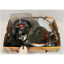 LOT OF ASSORTED INCLUDING HORNS, MIRRORS, CAR