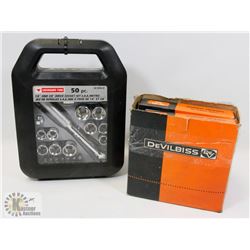 NEW 50 PC 1/4-3/8 SOCKET SET/BREATHING FILTERS