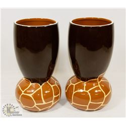 PAIR OF PARTYLITE GIRAFFE CANDLE PILLARS
