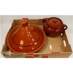 NEW TANGINE AND CLAY BEAN POT