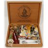 Image 1 : VINTAGE HAVANA CIGARS BOX  FULL OF COLLECTIBLE &