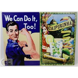 LOT OF TWO NEW! 12" X 8" METAL SIGNS