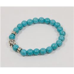 #7-NATURAL BLUE TURQUOISE BEAD  BRACELET