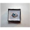 Image 1 : 7)  SILVER TONE & TURQUOISE RING