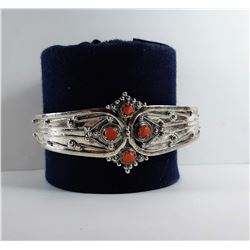 2)  SILVER TONE CARVED CUFF STYLE