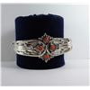 Image 1 : 2)  SILVER TONE CARVED CUFF STYLE