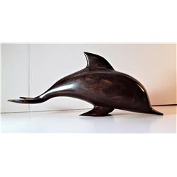12)  HANDCRAFTED WALNUT DOLPHIN