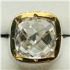 Image 1 : 93) BRASS WHITE TOPAZ RING