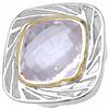 Image 1 : 103) RHODIUM PLATED ROSE QUARTZ RING