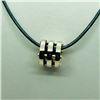 Image 2 : 128) STERLING SILVER BEAD WITH CORD NECKLACE