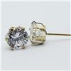 Image 2 : 45) 10K YELLOW GOLD CUBIC ZIRCONIA EARRINGS