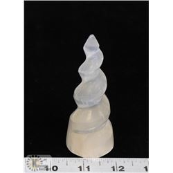#103-SELENITE UNICORN HORN HEALING CRYSTAL QUARTZ