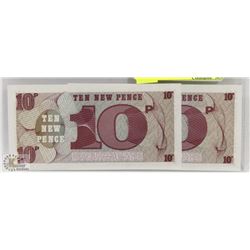 GEM UNC CONSEC PAIR BRITISH ARMED FORCES 10 PENCE