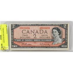 1954 CANADIAN $2 DOLLAR BILL.