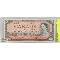 1954 CANADIAN $2 DOLLAR BILL.