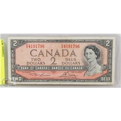 1954 CANADIAN $2 DOLLAR BILL.