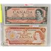 Image 1 : LOT OF 2 CANADA $2 BILLS, 1954, 1974