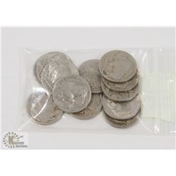 BAG OF US INDIAN BUFFALO 5 CENT COINS.
