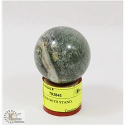 MARBLE ORB WITH STAND.